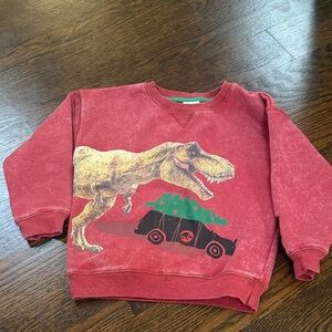 Jurassic World Holiday, Red Dinosaur Graphic Sweatshirt size 5T